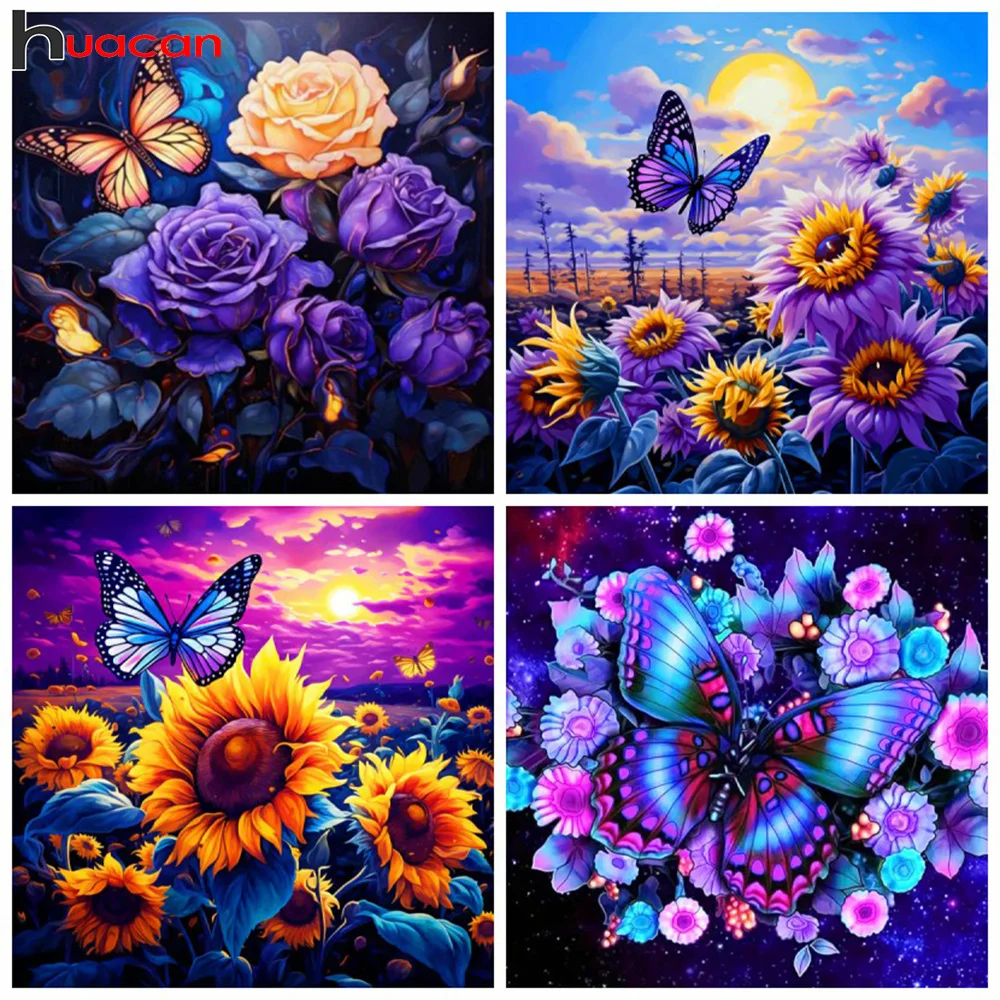 Huacan Diamant Malerei Set Tai Chi Sonnenblume volle quadratische runde Mosaik Stickerei Yin Yang Landschaft Wohnkultur