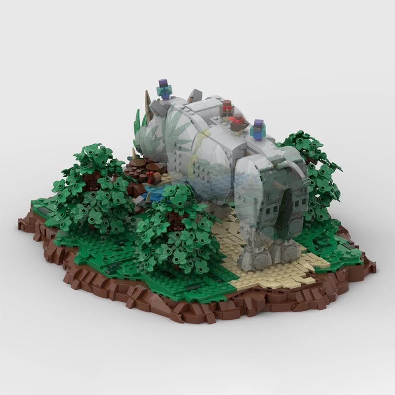 1144pcs MOC Creator Creator 3-in-1 Display Majestic Rhino + Bonus Model Building Blocks Creative Birthday Idea Collection DIY 3D