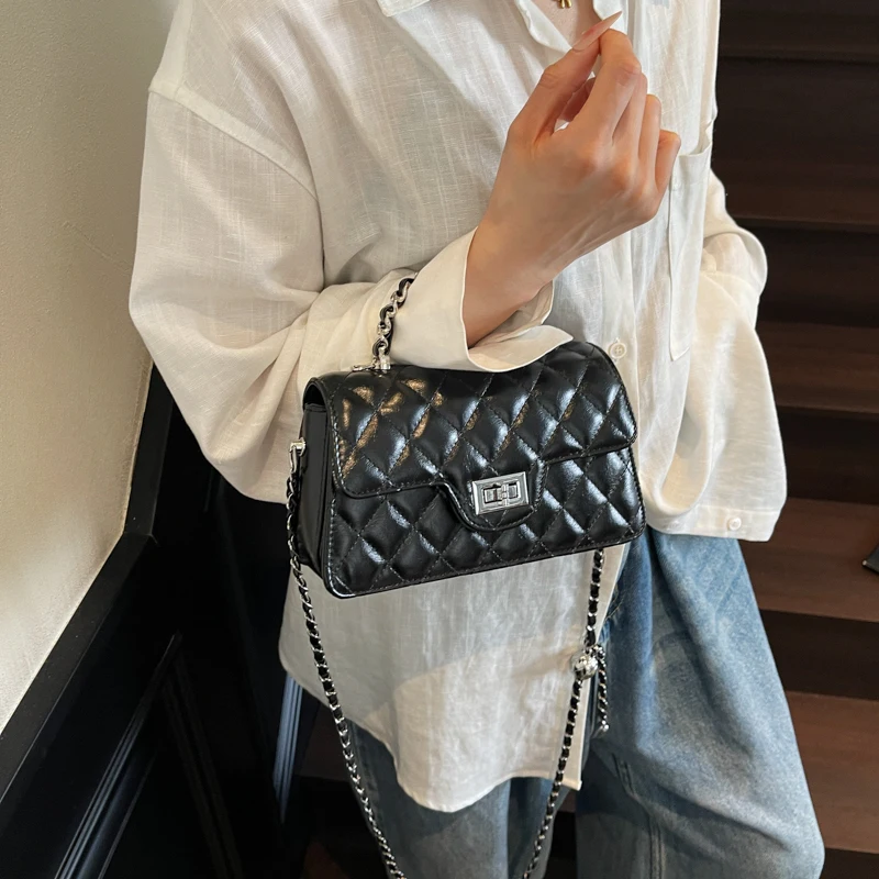 

Fashion women's diamond grid PU chain bag shoulder bag crossbody bag handbag bolsos de mujer сумка женская bags for woman 가방