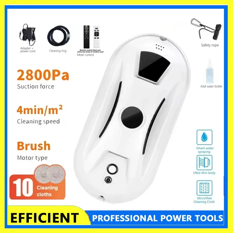 

Window Cleaner Robot Automatic Cleaning with Intelligent Path Planning Edge Detection Technology Remote Control White