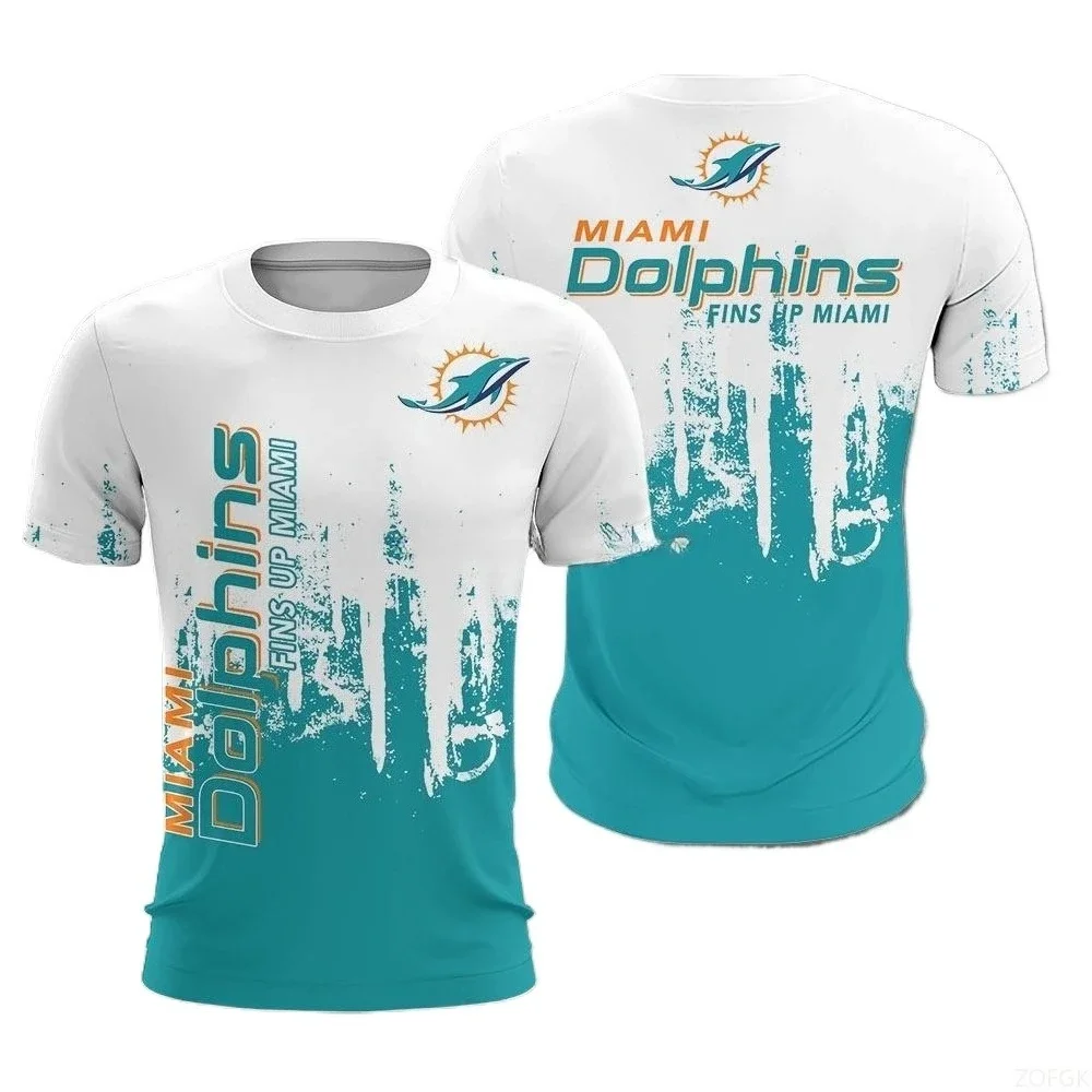 2025 الموضة الأوروبية والأمريكية الجديدة ملابس كرة الرجبي المطبوعة الصيف الرياضة قصيرة الأكمام مريحة عادية جولة الرقبة تي شيرت