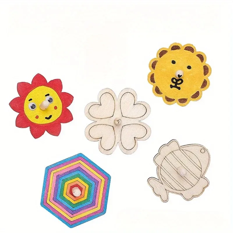 rainbow wooden spinning top - high-quality gyroscopic toy for party favors birthday gifts and games