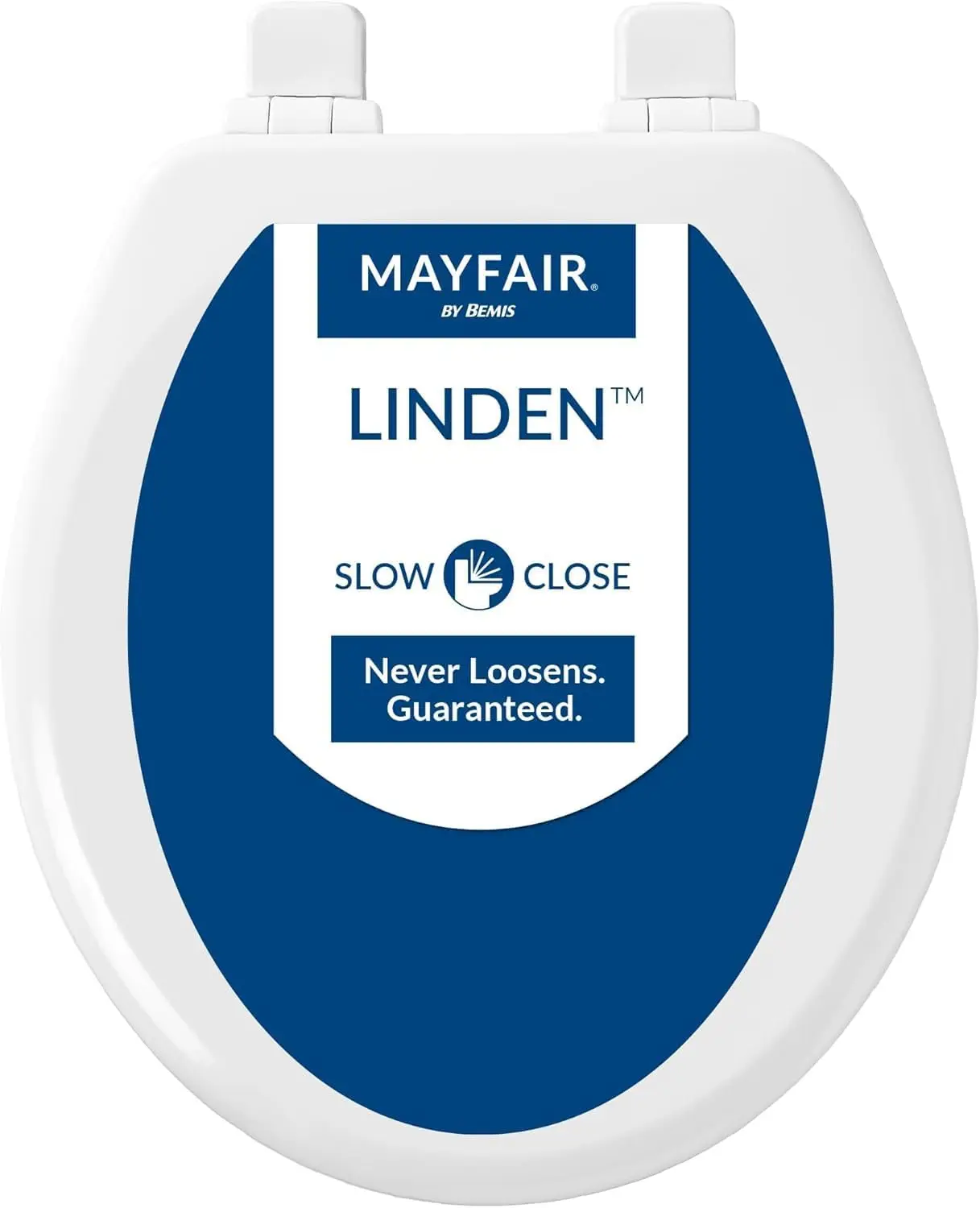 

Linden Slow Close Toilet Seat, Non Slip Heavy Duty Wood, Easy Install, Round, White