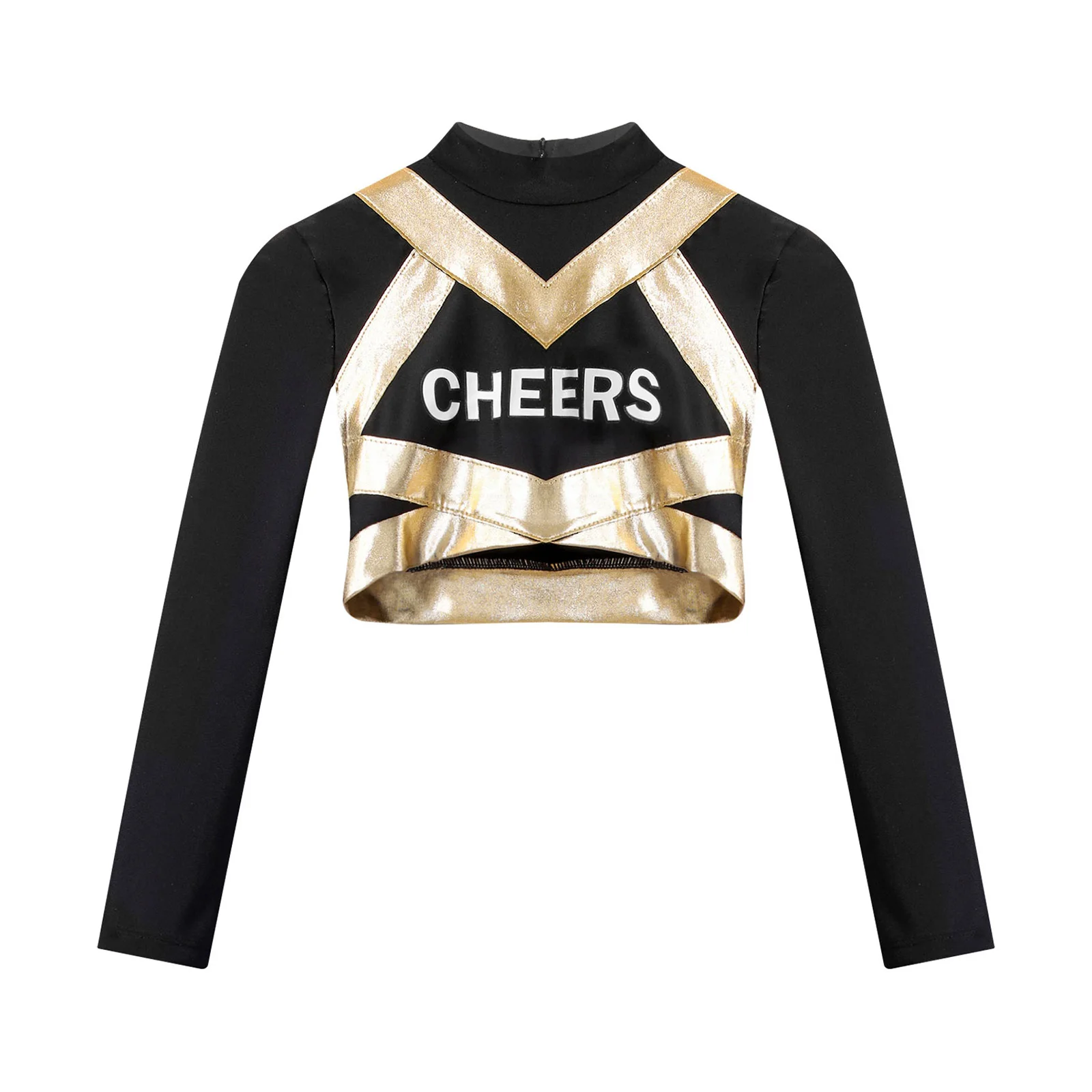 Kinder Mädchen Gymnastik Cheerleading Tanzkostüm Cheerleader Tanz Outfit Cheers Print Crop Top und Faltenrock mit hoher Taille Set