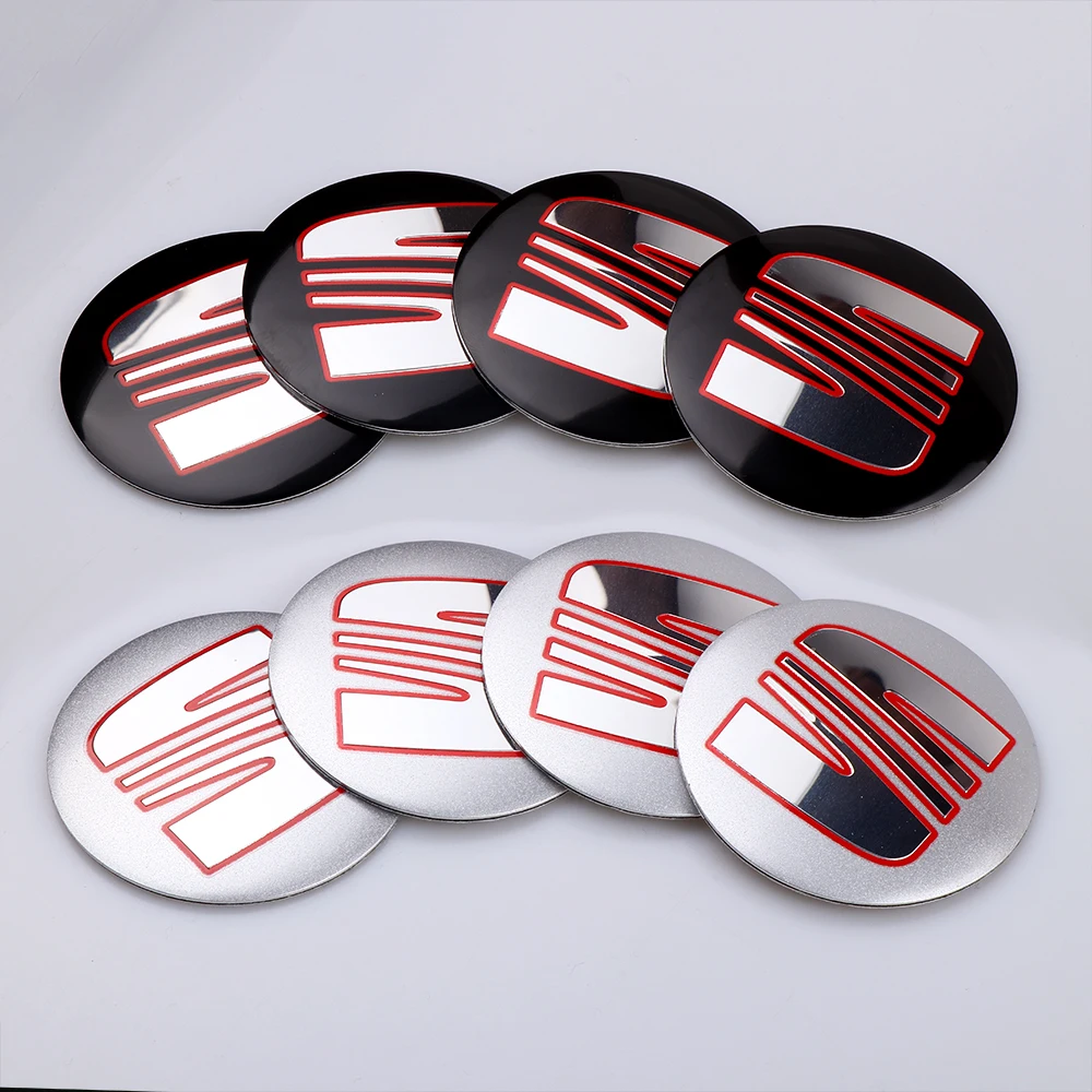 4pcs 56/60mm Car Wheel Center Cover Sticker Hub Cap Accessorie For Seat FR Cupra Racing Ibiza Leon Exeo Altea Arona Tedo Tarraco