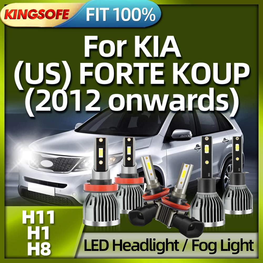 

KINGSOFE Car LED Headlight H11 H1 Bulbs Super 40000Lm H8 Lamps For KIA (US) FORTE KOUP 2012 2013 2014 2015 2016 2017 2018-2023