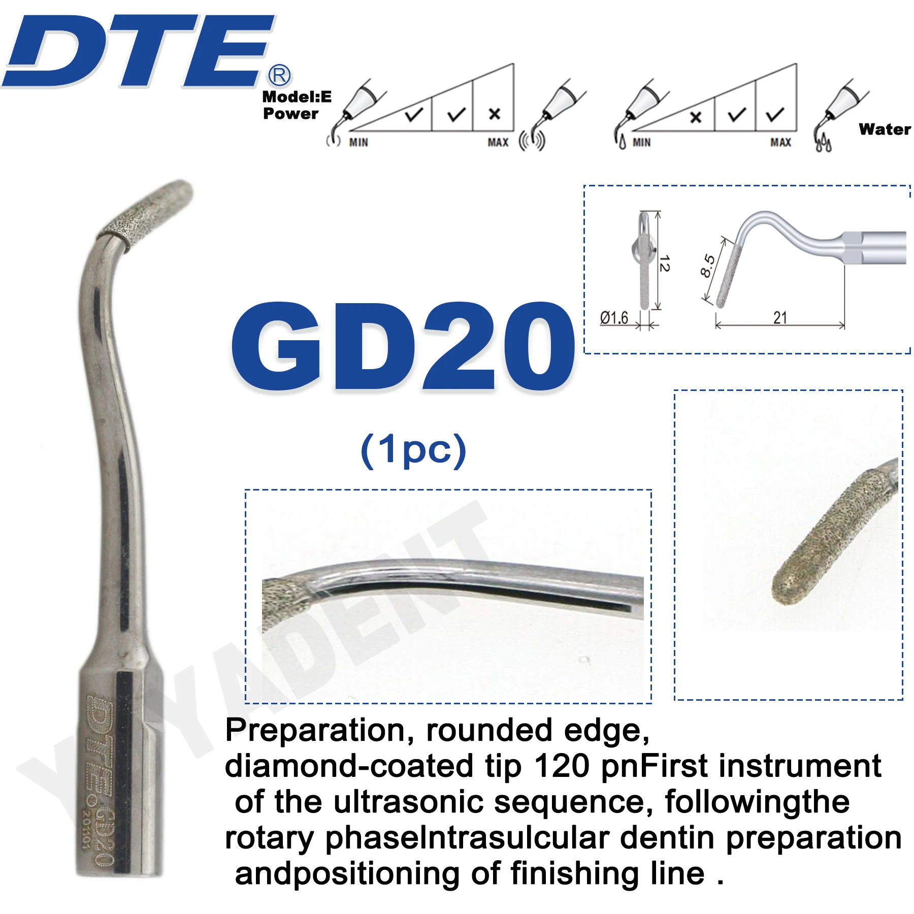 Woodpecker DTE Dental Ultrasonic Scaler Tips Scaling Tips For Cavity Preparation Fit SATELEC ACTEON  NSK