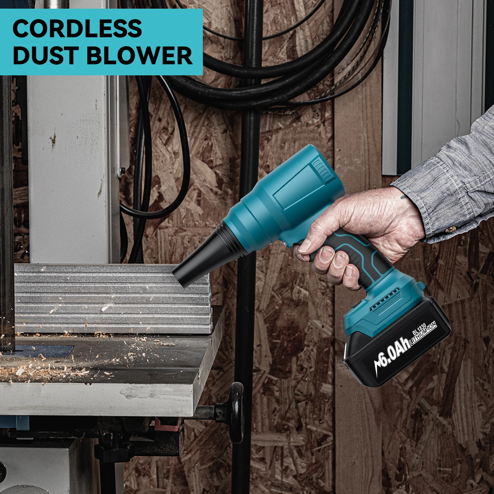 Számára makita 18V cordless Leporol Fúvó Akkumulátor BL1830 BL1840 BL1850 BL1815 Hordozható Elektromos Leporol Fúvó áram Munkaeszköz Akkumulátor