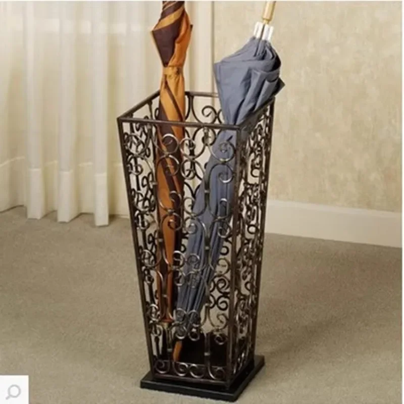 yesEuropean Style Metal Umbrella Storage Bucket Rain Gear Organizer Home Stand Creative Hotel Lobby Umbrella Holder