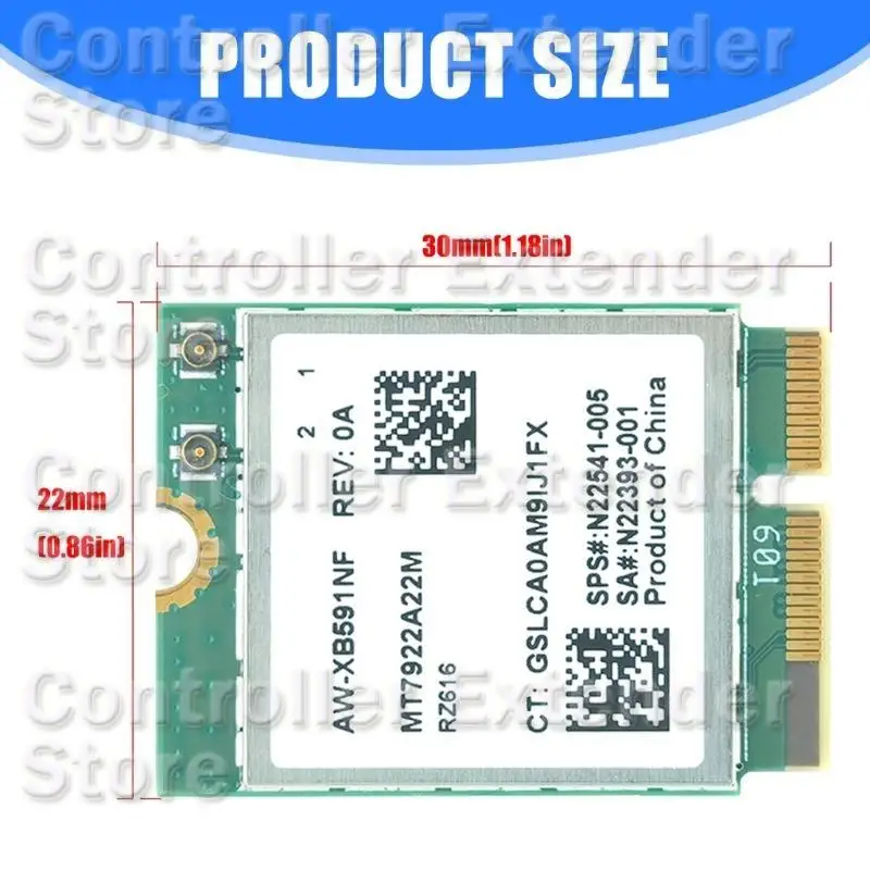 N84B AW XB591NF MT7922 Wi -Fi 6E Тройная сетевая карта 2400 Мбит / с низкая задержка M.2 Местация простая установка