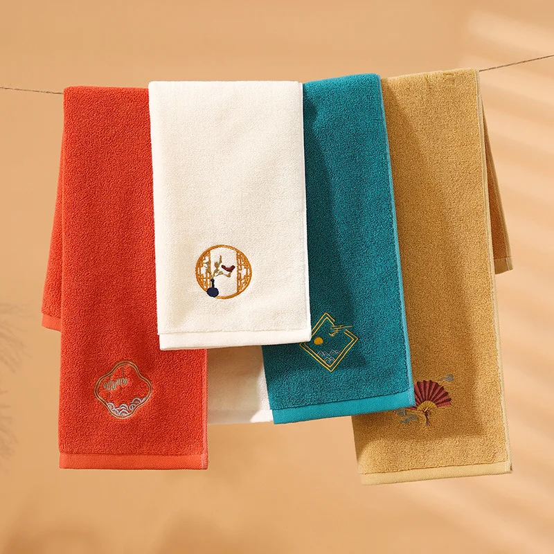 

35*75cm Chinese Classical Style Towel, Embroidered Towel, Pure Cotton Is Not Easy To Lose Hair, Couple Face Towel