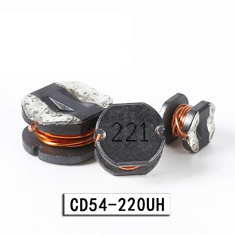 (20 pieces) CD54-221K 220UH (Marking 221) 5.2*5.8*4.5mm Non-potential shielded, I-shaped winding inductor