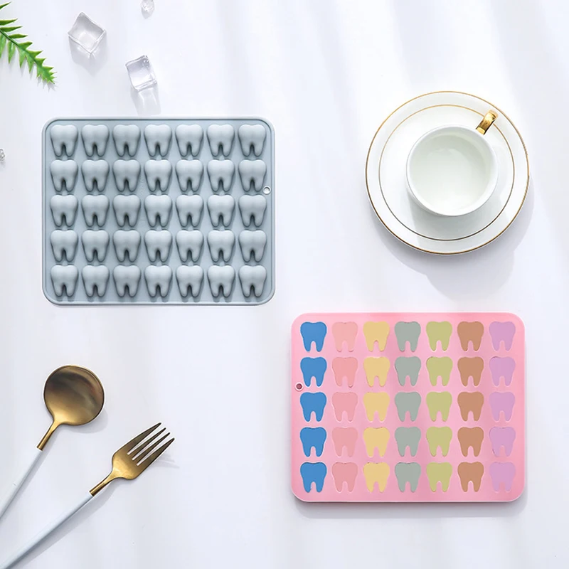 Mini Tooth Silicone 35 Cavity 3D Small Molar Molds Tray DIY Baking Decorating Tools For Chocolate Gummy Candy Jello