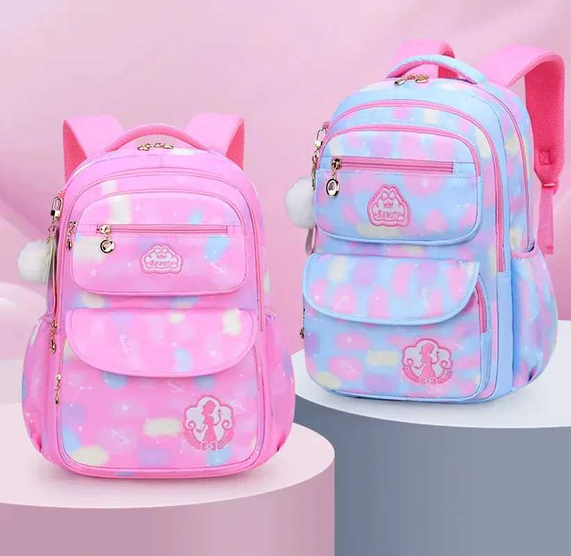 子供女の子バックパックスクールバッグピンク子供用ティーンエイジャースクールバッグ小学校かわいいキュート防水
