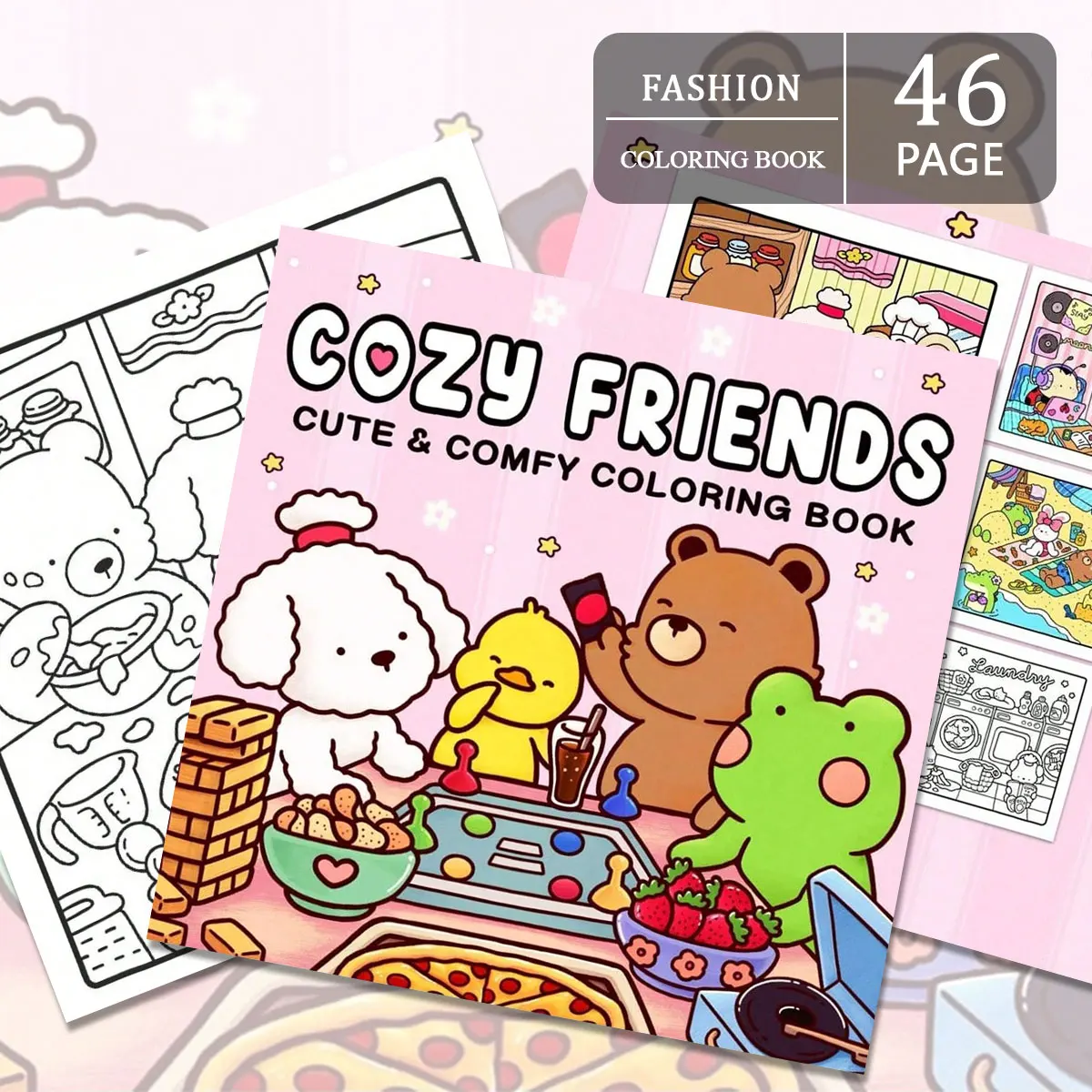 Fuzzy In Love Coloring Books, Sweet Scenes, Easy Coloring, For Home Parent - Child DIY, Relax, Unwind, Boost Creativity