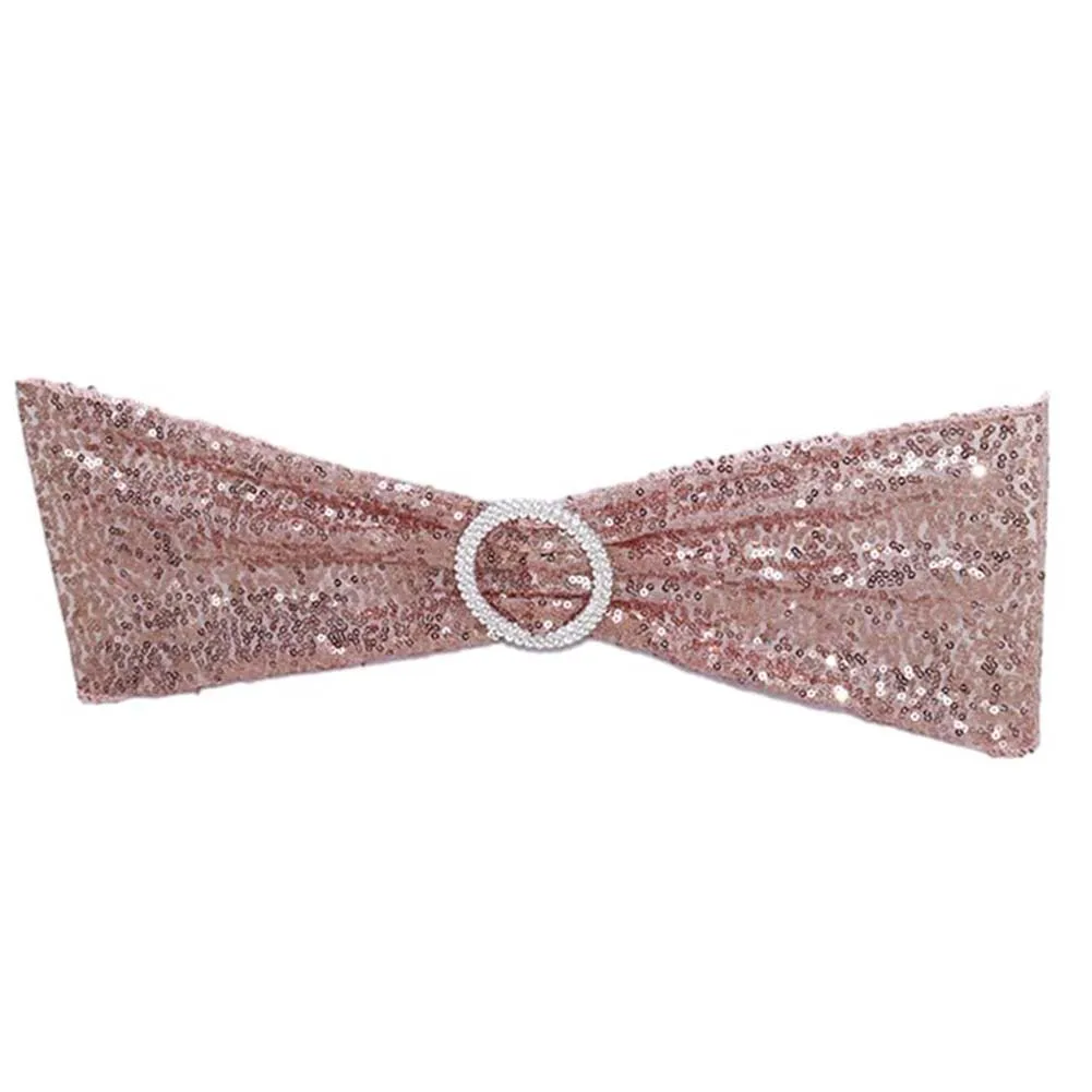 

Sequin Chair Strap Meetings Polyester Quick Recovery Soft Stretchable Wedding Party Chair Cover Weddings Brand New