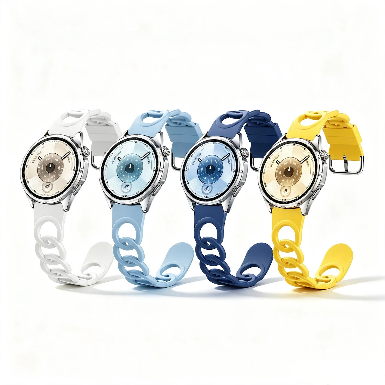 Breathable Donut Cutout Strap Compatible With Huawei FIT3 4 GT Watch 18/20/22mm Multicolor Soft Silicone Watch Accessory