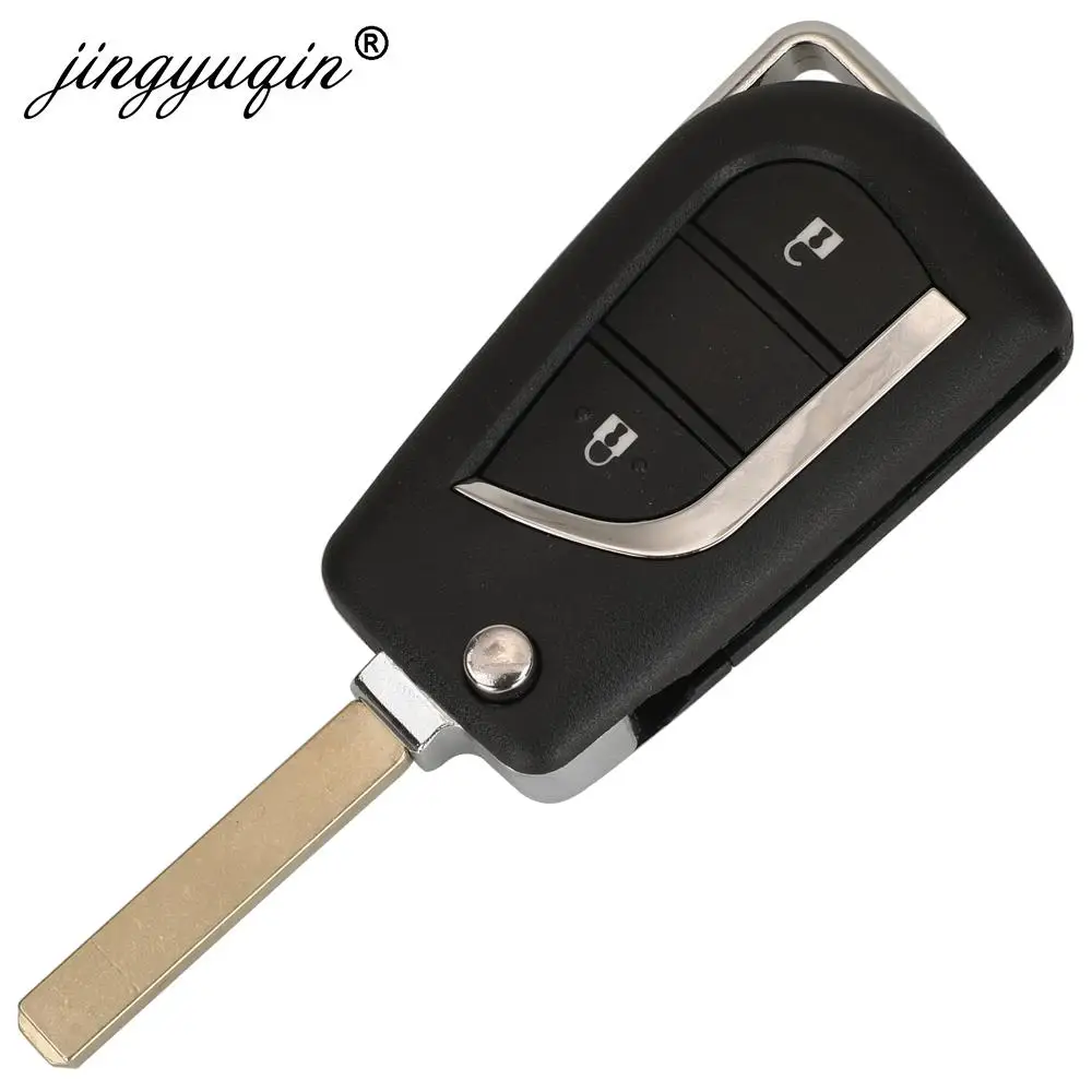 jingyuqin 89785-0H901 Upgrade Flip Remote Car Key Fob 433MHz 4D70 Chip for Toyota Aygo 2005-2014 2 Buttons VA2 Auto Key Control