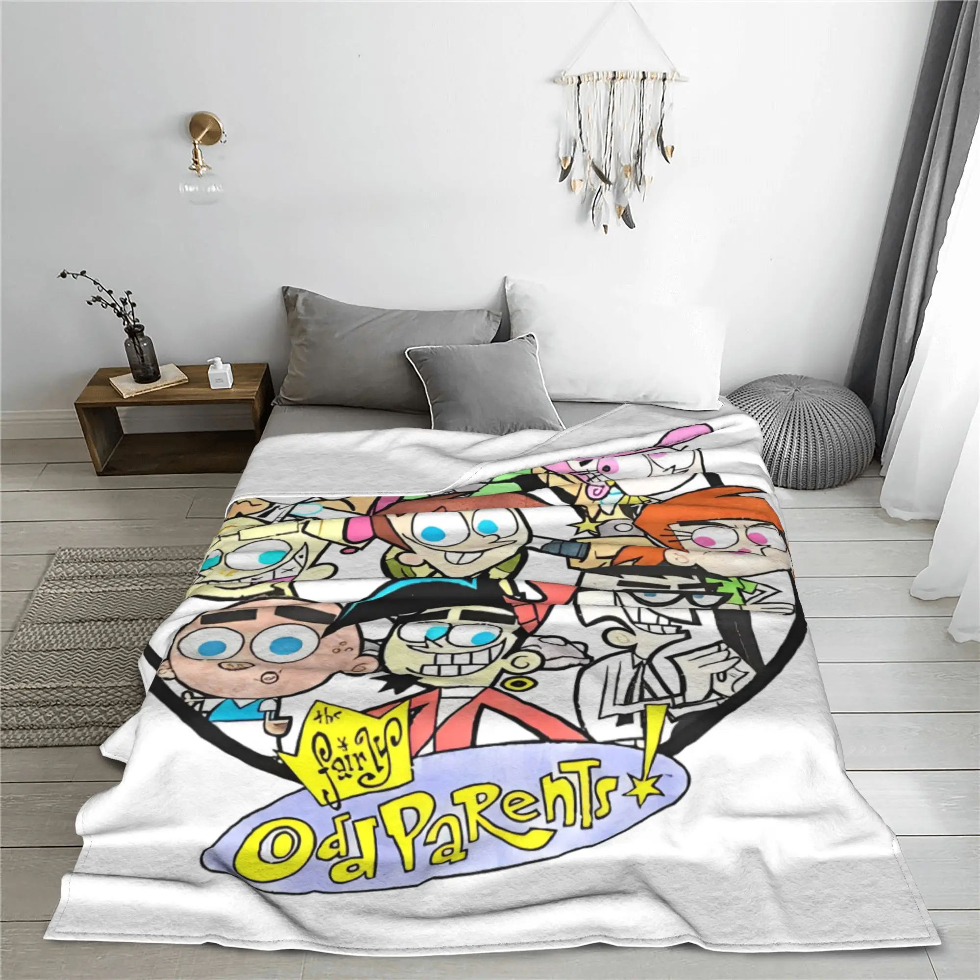 Music The Fairly Oddparents Character Blanket Halloween Vintage Fleece Throw Blankets Bedding Couch Printed Soft Warm Bedspreads