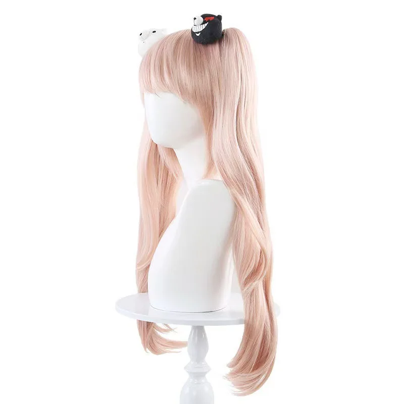 قطعة واحدة من مشبك شعر ذيل حصان مزدوج وردي فاتح رصاصة أنيمي على كسر جزيرة اينوشيما شيلد شعر مستعار كوسبلاي