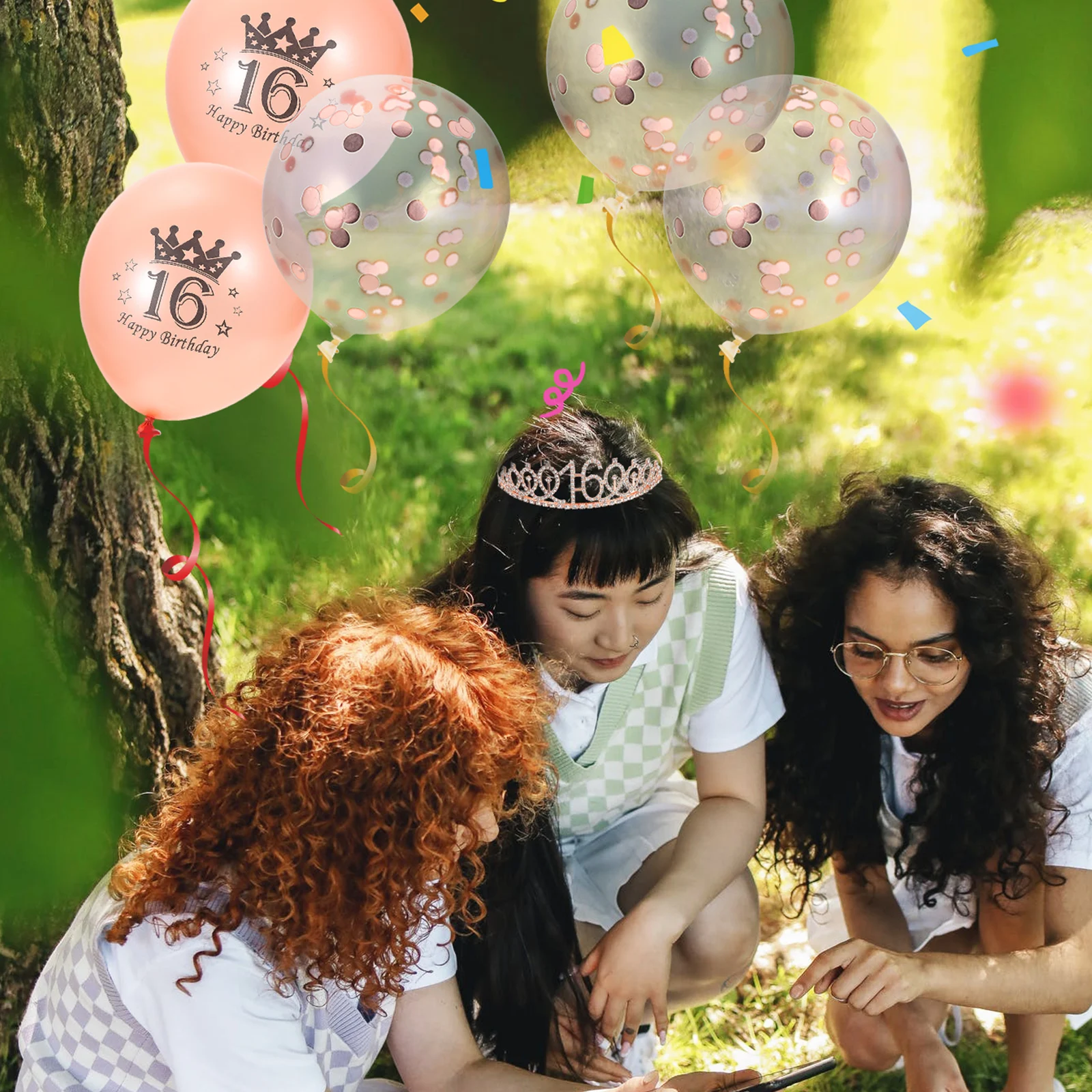 

Crown Balloon Decoration Girl Birthday Crown Creative Sash Decorative Balloons Party Supplies Cake Adorns Photo Prop