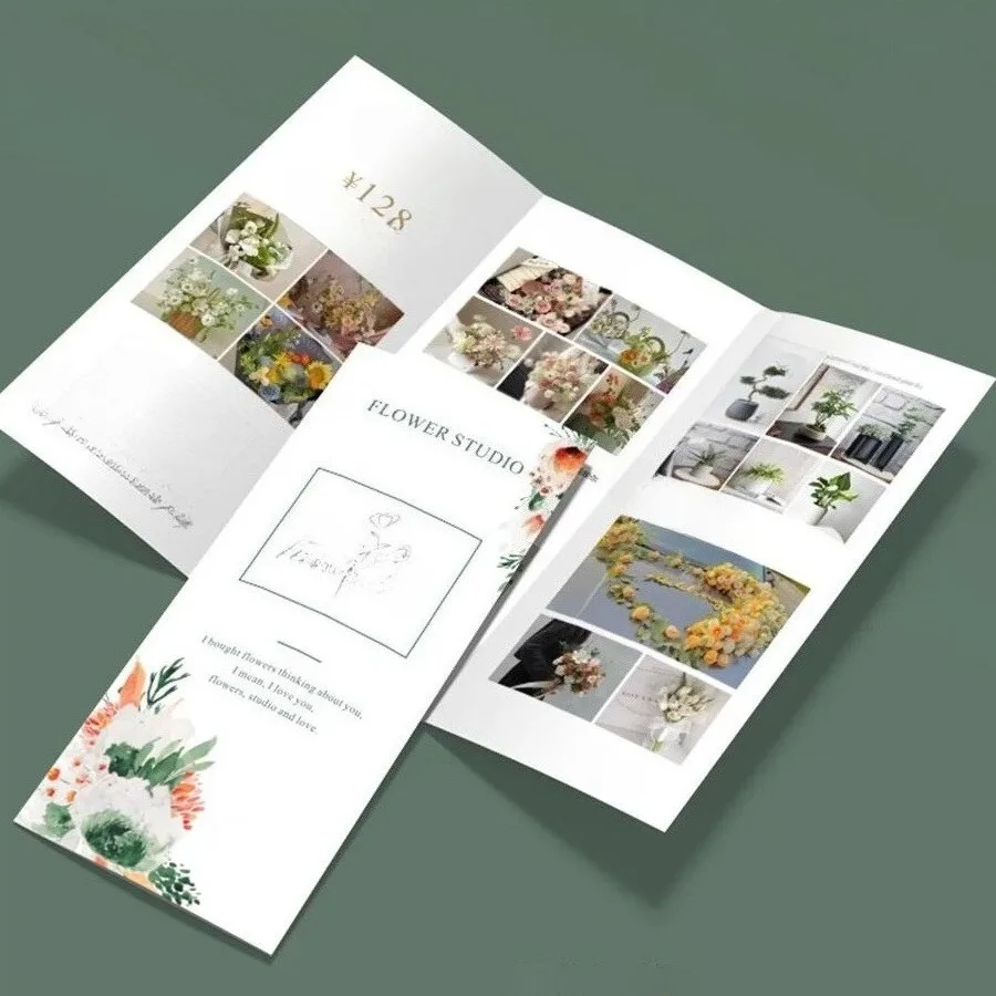 Picture 3: Minimalist A5 21×14cm 30pcs Custom Tri-Fold Brochures for Restaurant Menu & Business Advertising Flyers