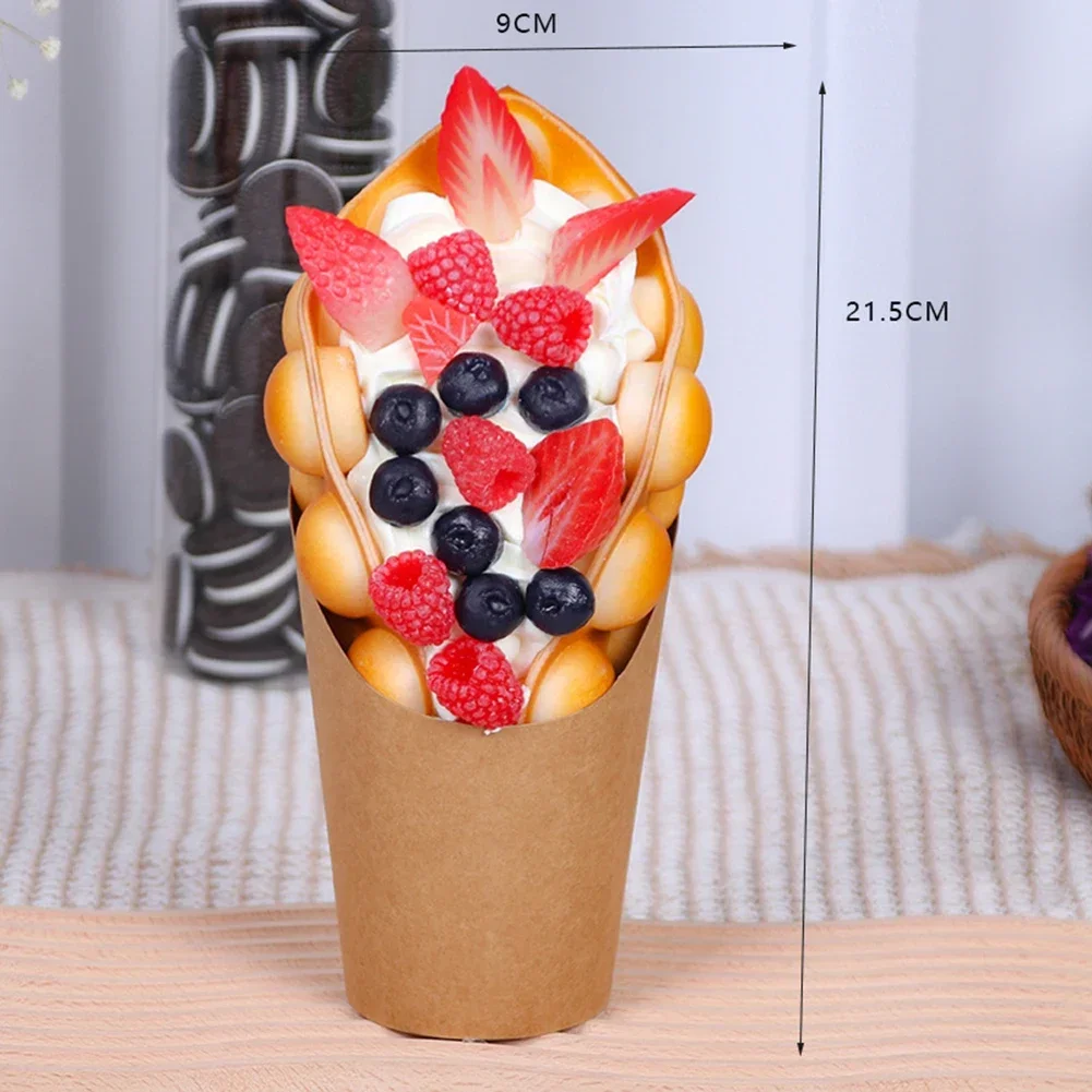 1pcs Simulation Faux Egg Hongkong Model Display Sample Dessert Fake Pu Maker Bubble Waffle Food Chocolate Oreo Ice Cream