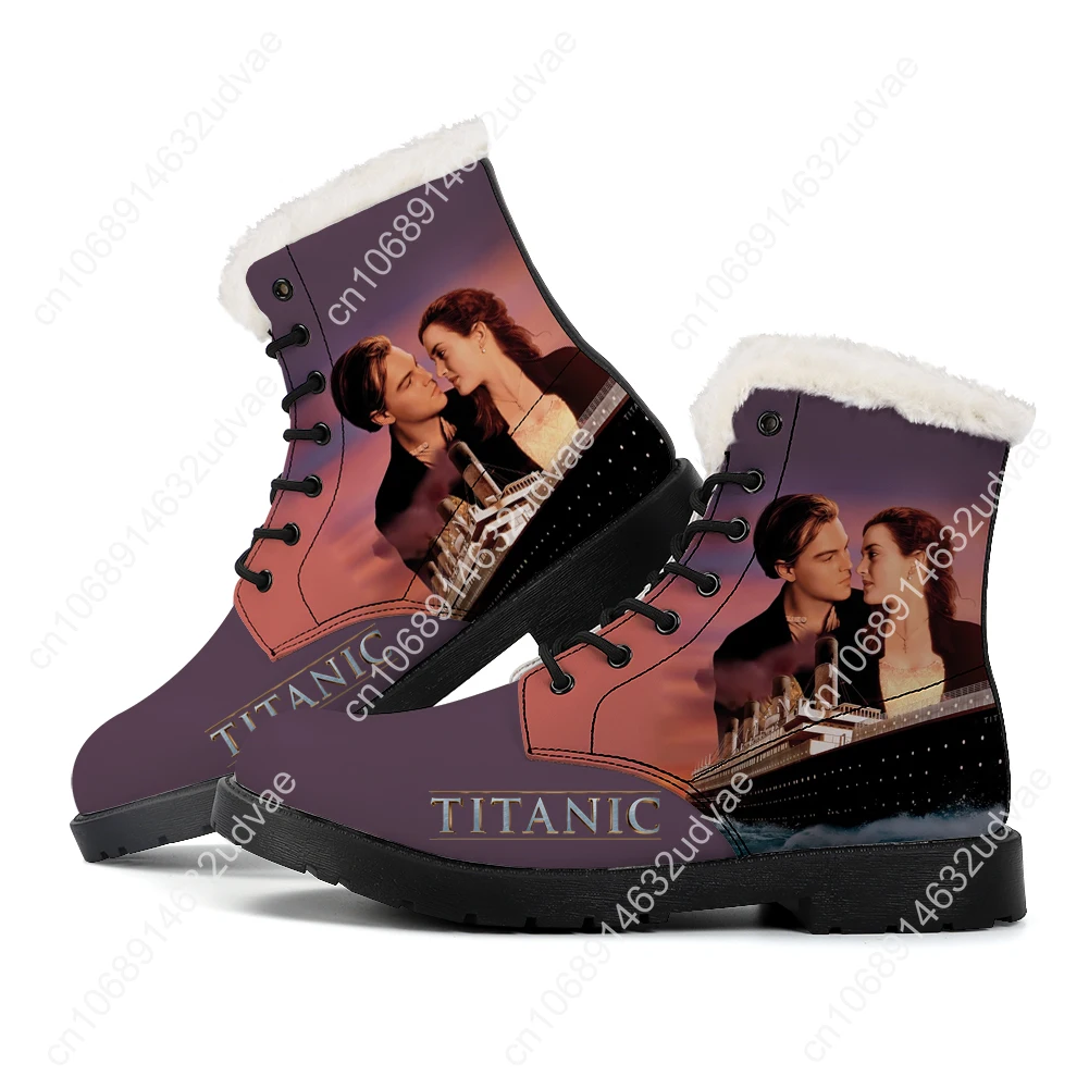 

Titanic Plush Boots Mens Womens Teenager Shoes Casual Boot Outdoor Light High Quality Hot Movies Print on Demand Customize Shoe