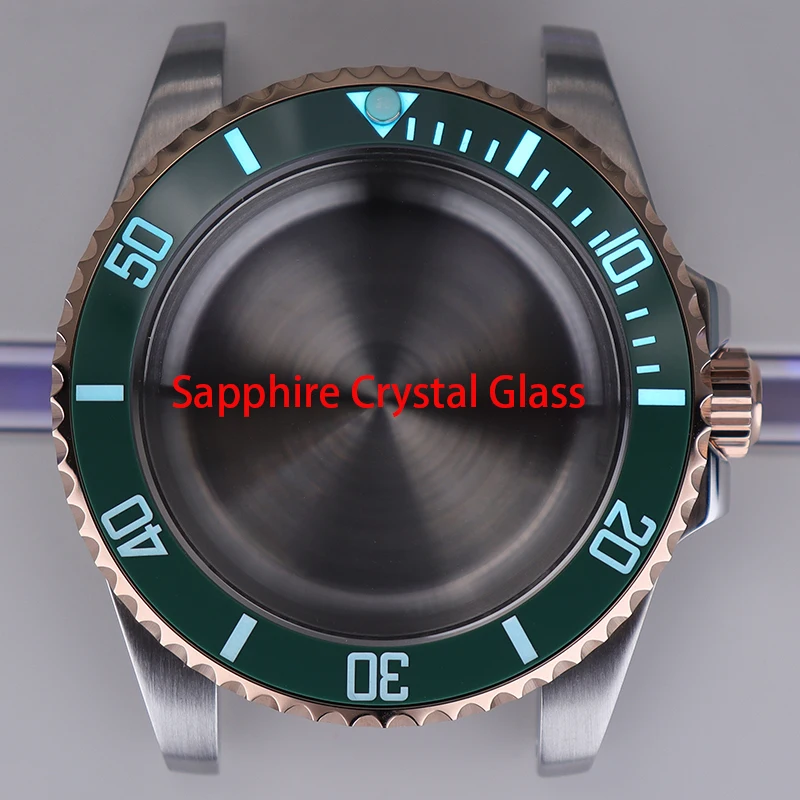 

Fenya 40mm Ms. Watch Case C3 Luminous Bezel Sapphire For SUB Seiko NH35 NH36 4R36 2824 8215 Movement 28.5mmDial Silver Rose Gold