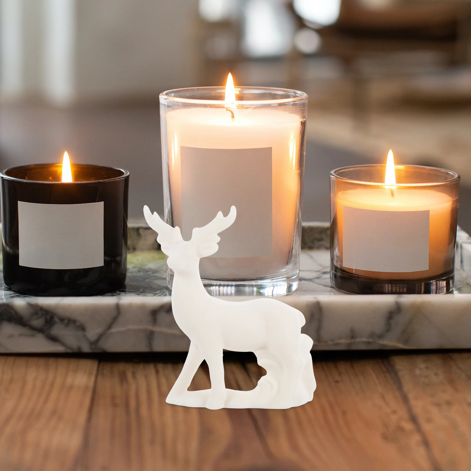 

Ceramic Deer Ornament Lovely Deer Appearance Creative Desktop Decor Ceramic Animal Adorns Exquisite Unique Design