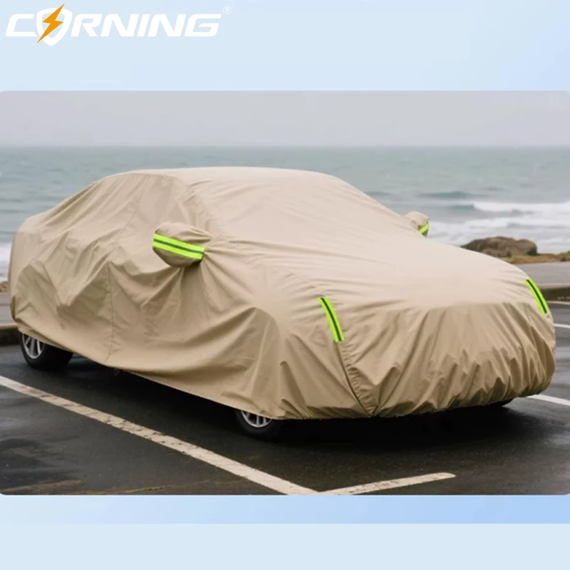 Autoabdeckung wasserdicht, UV-beständig, schneesicher, Allwetterschutz, Seitentür-Design, passgenau für SUV, Schrägheck, Limousine – Detail 10