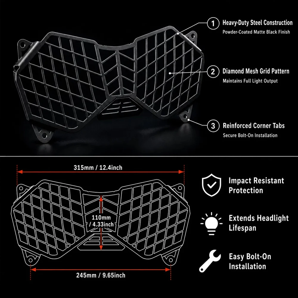 Motor Headlight Guard Cover Grille Protection Grill Mesh Motorcycle For Triumph Tiger 800 XC/XCX/XR/XCA/XRX/XRT Explorer 1200 XC
