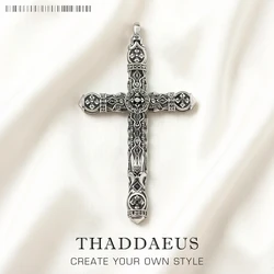 Large Richly Ornamented Cross Pendant,Brand New 925 Sterling Silver Masterful Jewelry Accessories Vitnage Gift For Women Men