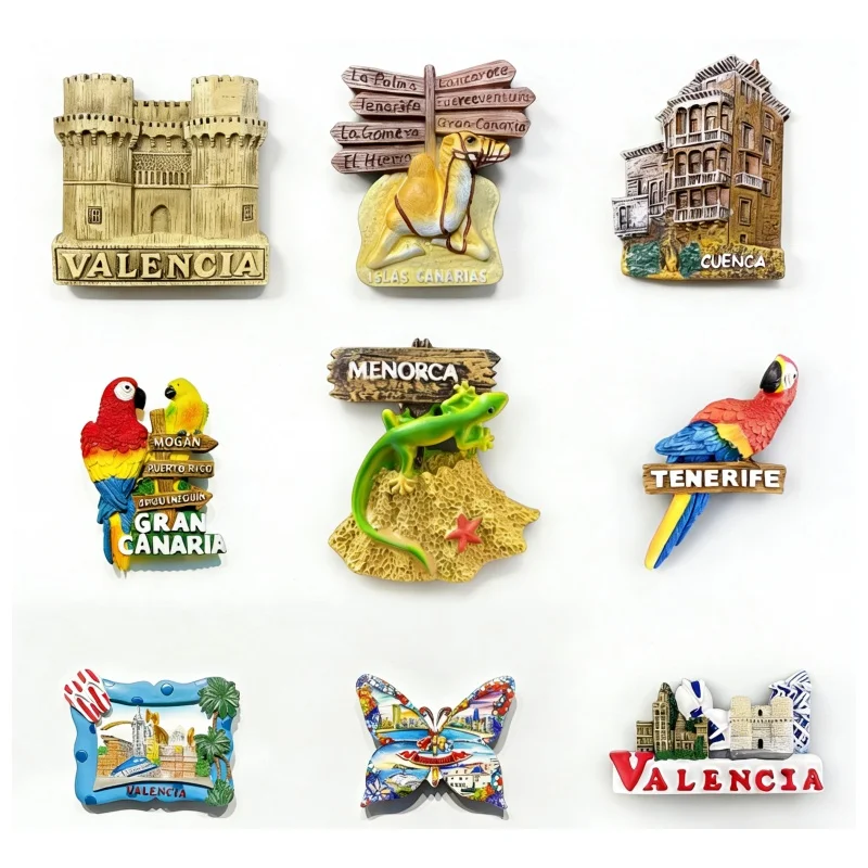 Imán para Refrigerador del Castillo de Valencia, Recuerdo de Viaje de España, Cuenca, Tenerife, Menorca, Artesanía de Resina para Decoración del Hogar y Cocina