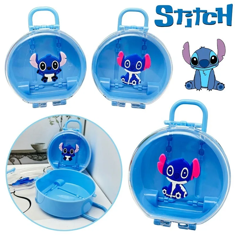 

Disney Stitch Women Jewelry Box Anime Children Portable Mini Suitcase Desktop Ornaments Storage Box Organizer Home Decoration