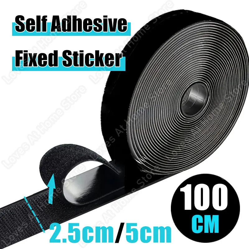 1M Strong Self Adhesive Hook and Loop Magic Fastener Tapes Double Sided Adhesive Tape with Glue Sticker Velcroes Tape 25/50mm