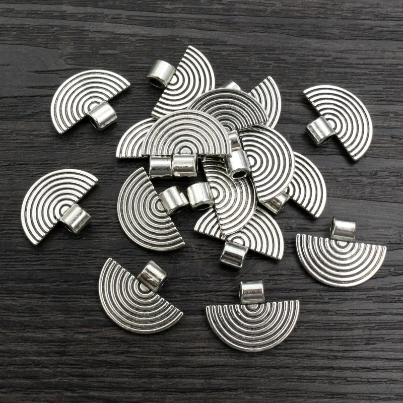 20pcs 20x16mm Bronze Antique Silver Color Fan Handmade Charms Pendant DIY Jewelry Making Accessories for Bracelet Necklace