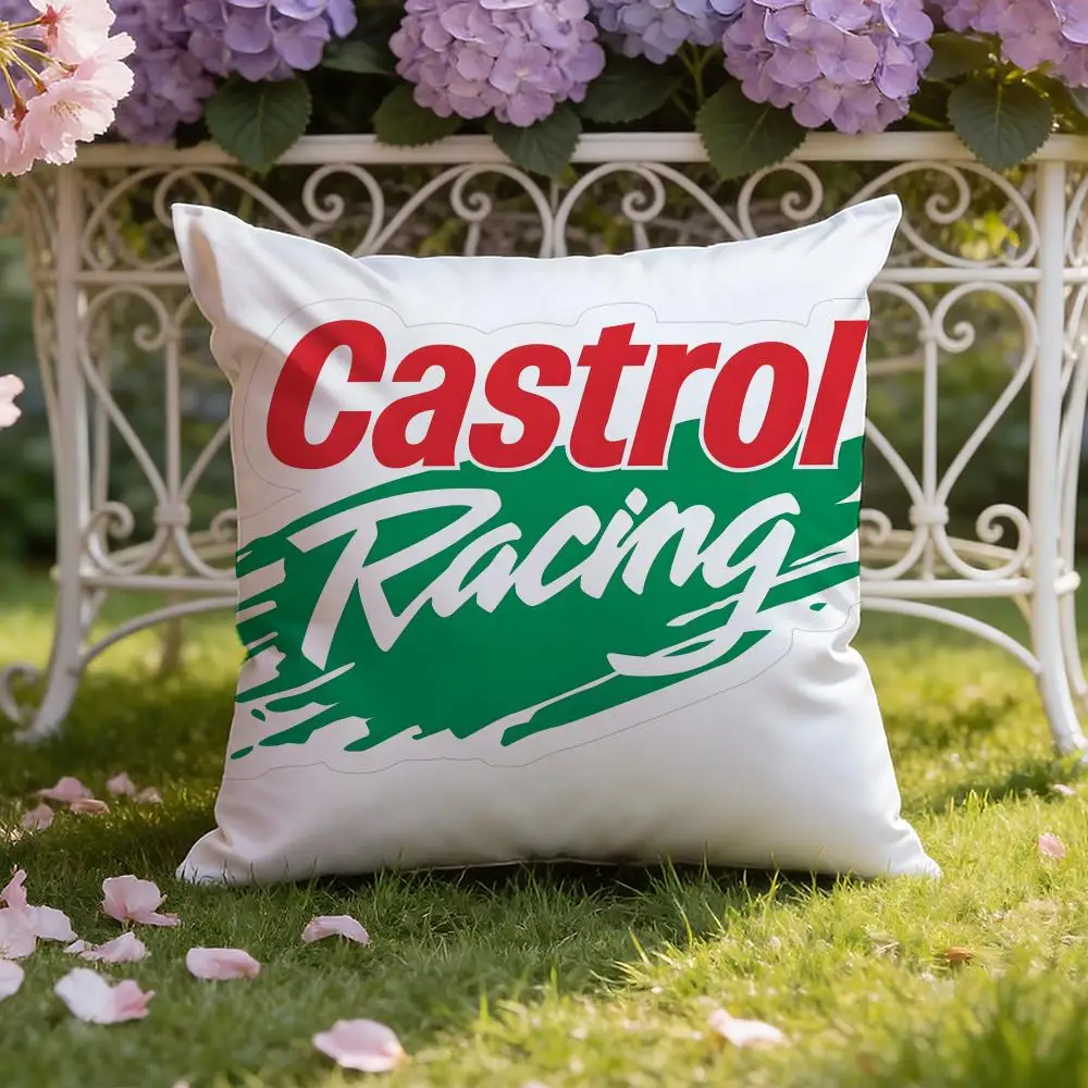 Logo C-Castrol Cushion Cover Home & Car Dual-Scene Pillow Cover: Reversible for Premium Comfort