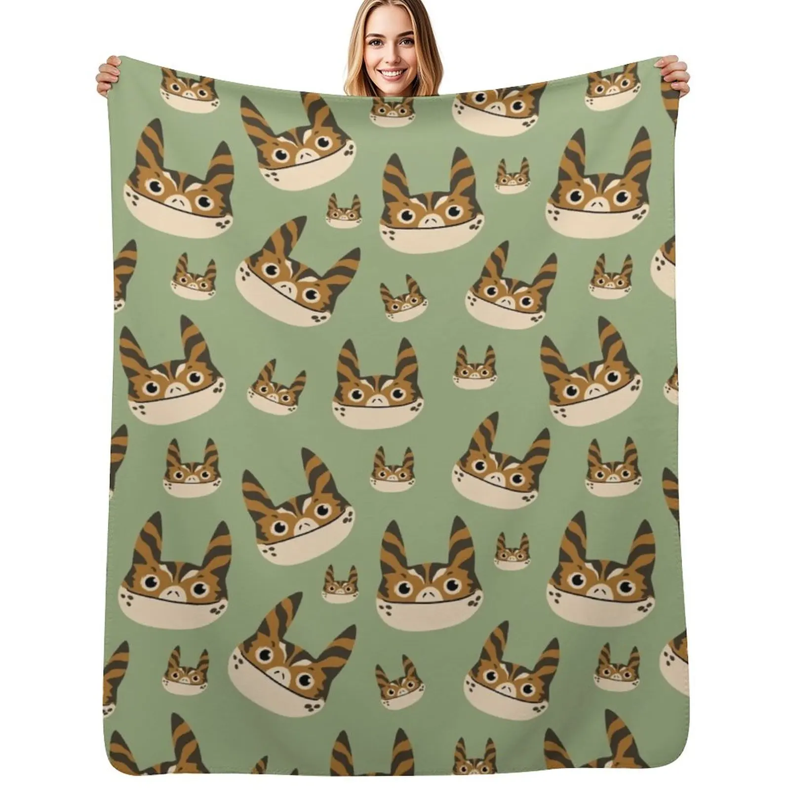 

loth cat pattern Throw Blanket warm winter valentine gift ideas Travel bed plaid Blankets