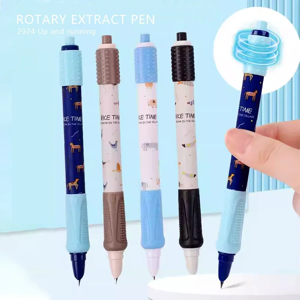 Hot YIREN 5059M decompression Fountain pen Plastic press Cute cartoon ink pen with soft rubber hand grip for Elementary students