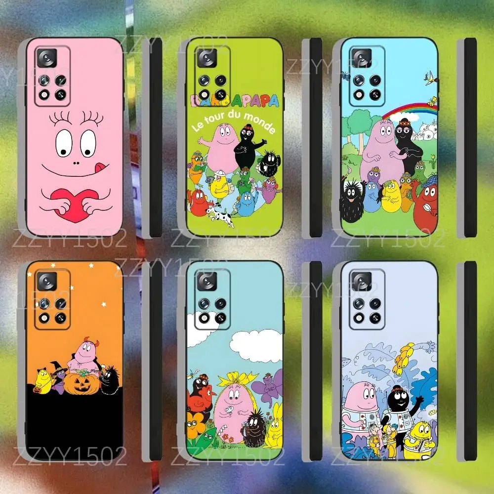 

Cute B-BarbapapaS Phone Case For Samsung S25,S24,Ultra,S20,S30,Plus,S22,S23,Ultra,Plus,5G Black Silicone Soft