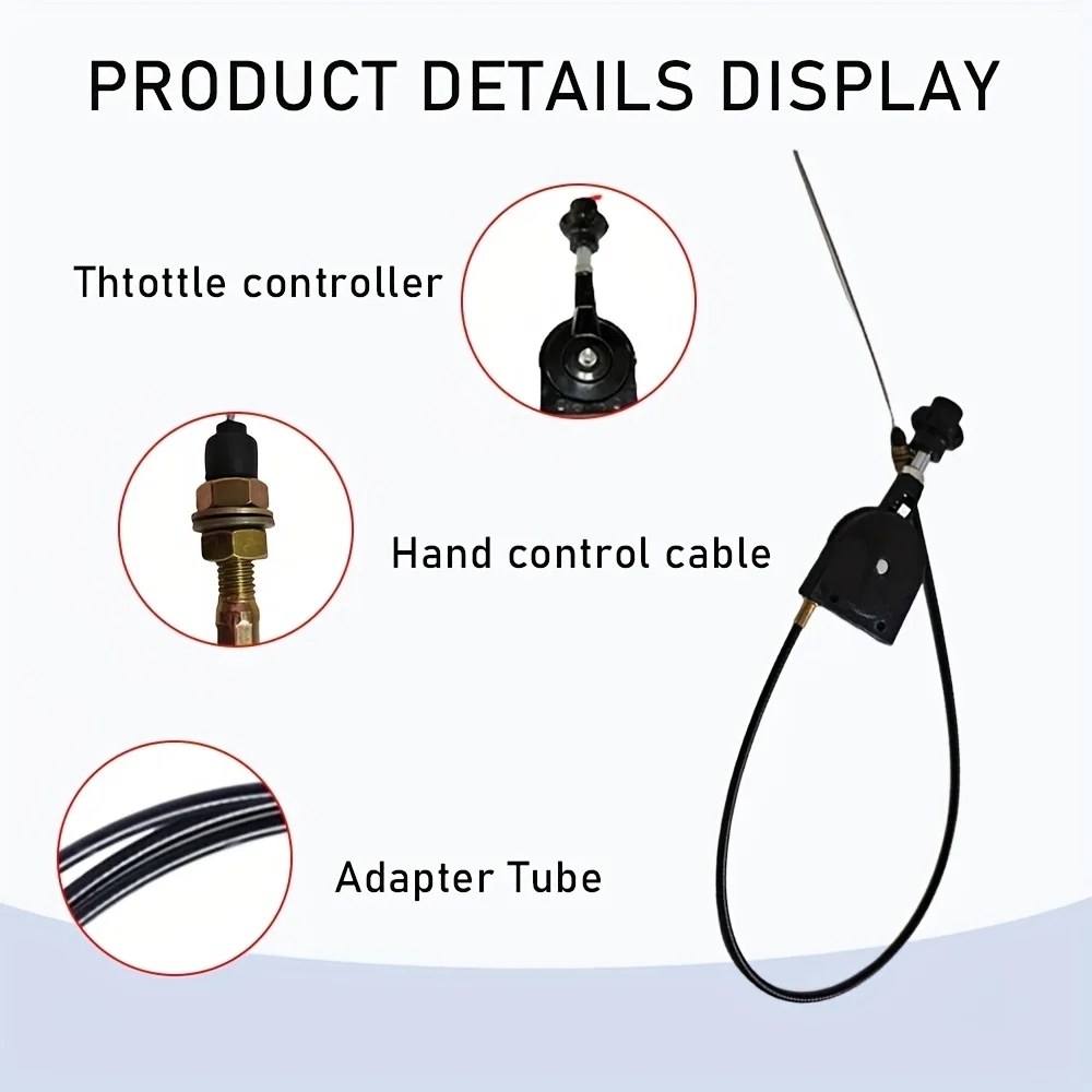 Excavator manual throttle control cable, heavy-duty equipment component used for excavator engine control 1.1 m engine component