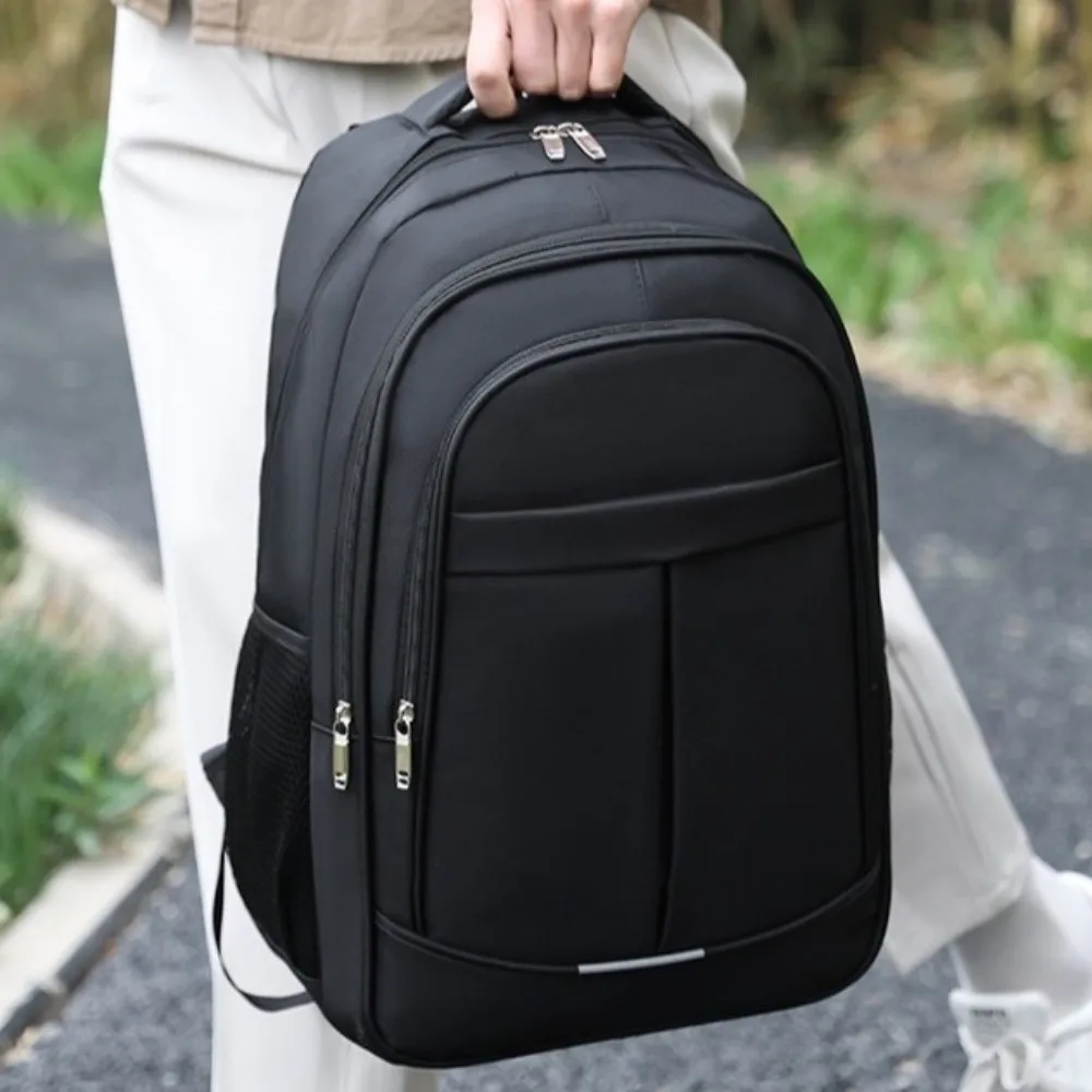 Solid Color Men Business Backpack Large Capacity Multi Layer Student School Bags Lightweight Black Men Laptop Backpack Sports