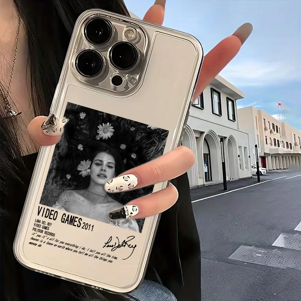 Singer Lana Del Rey Poster Phone Case For iPhone 16e 16 15 14 13 12 11 Mini Pro Max X XR XSMax 7 8 Plus Transparent Soft TPU