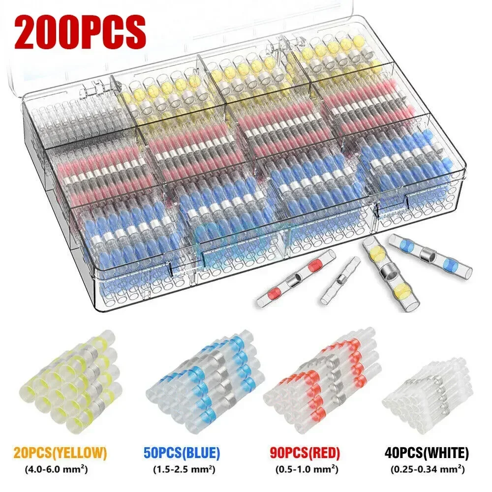 200PCS Car Universal Solderstick Connection Terminal Waterproof Car Solder Wire Connector Car Motorcycle Exterior Accessories