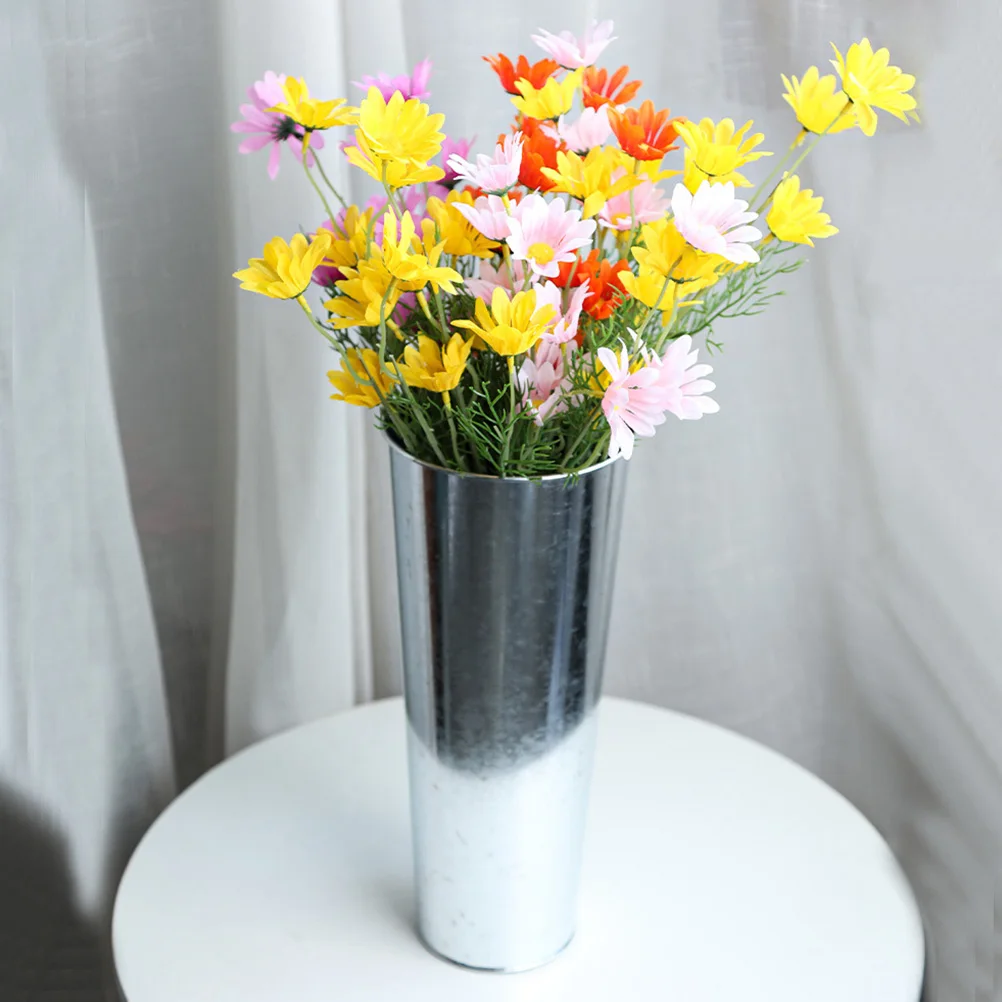 

Iron Flower Bucket Large French Country Decor Rustic Rural Arrangement Metal Vase Florist Plant Pot Miss