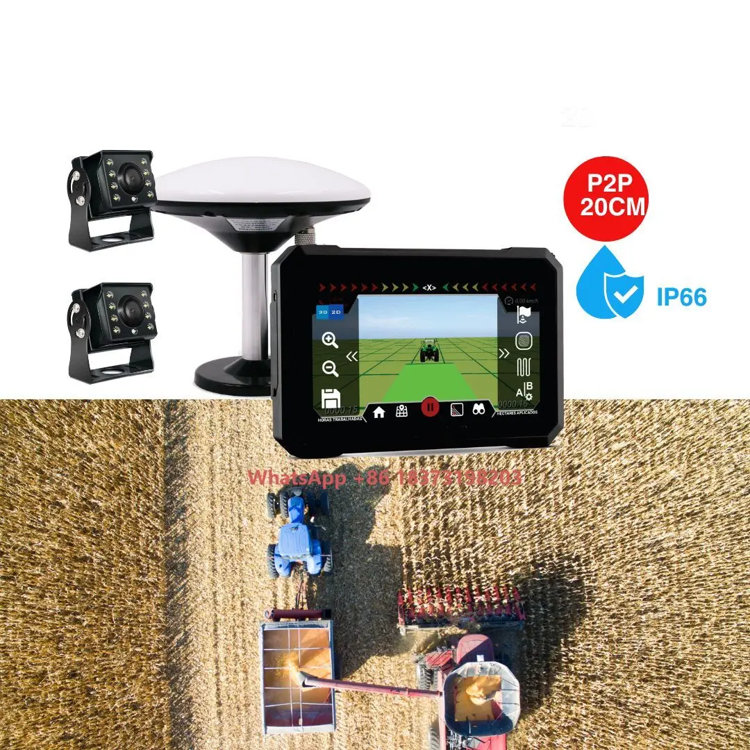 RICOEL 7-Inch Waterproof GPS Navigation Guidance Display for Tractors 20cm Accuracy GNSS Agriculture Farming Photo Viewer