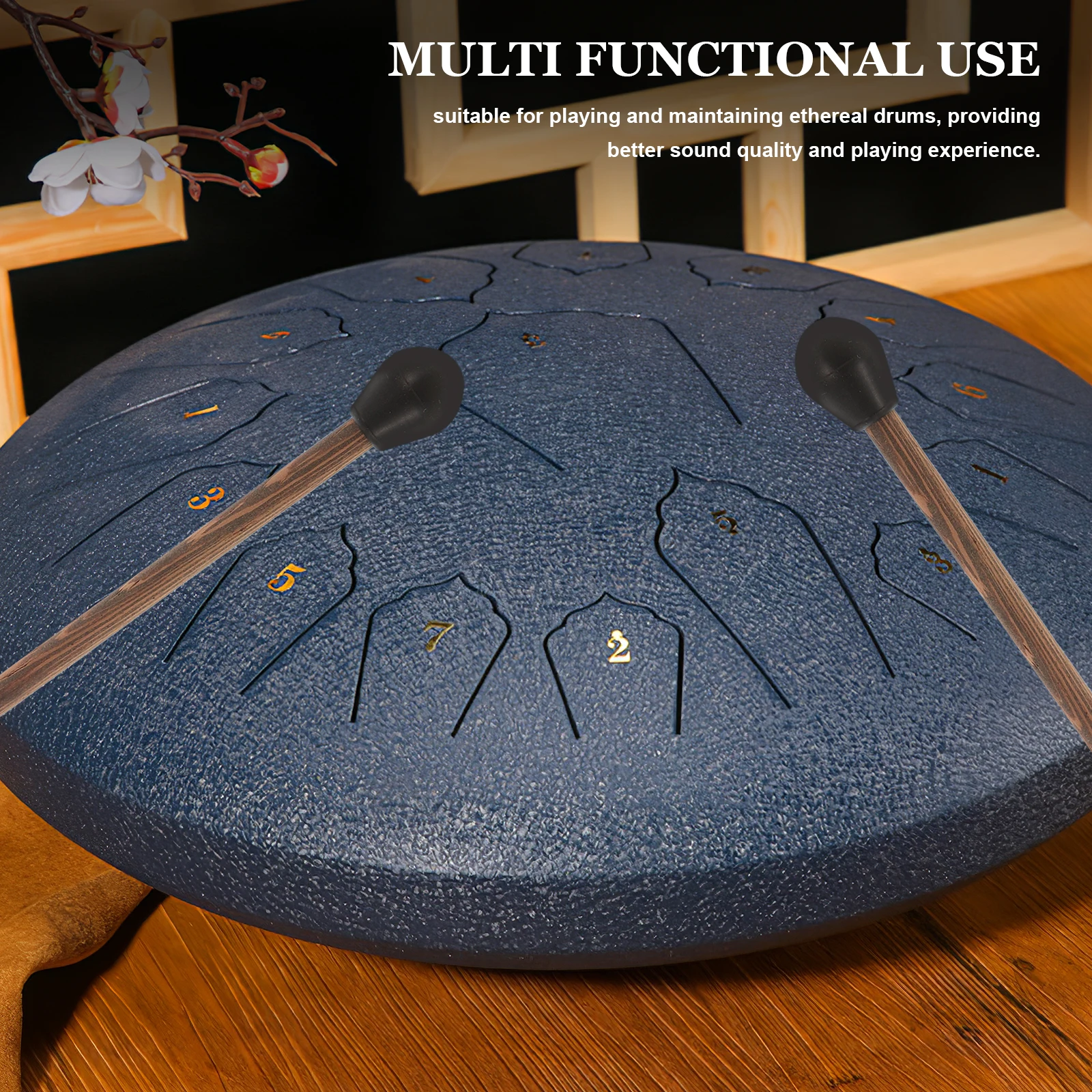 

2pcs Silicone Wooden Drumsticks for Tongue Drum Percussion Lightweight Durable Mallets Stage Practice Tools Music Instrument