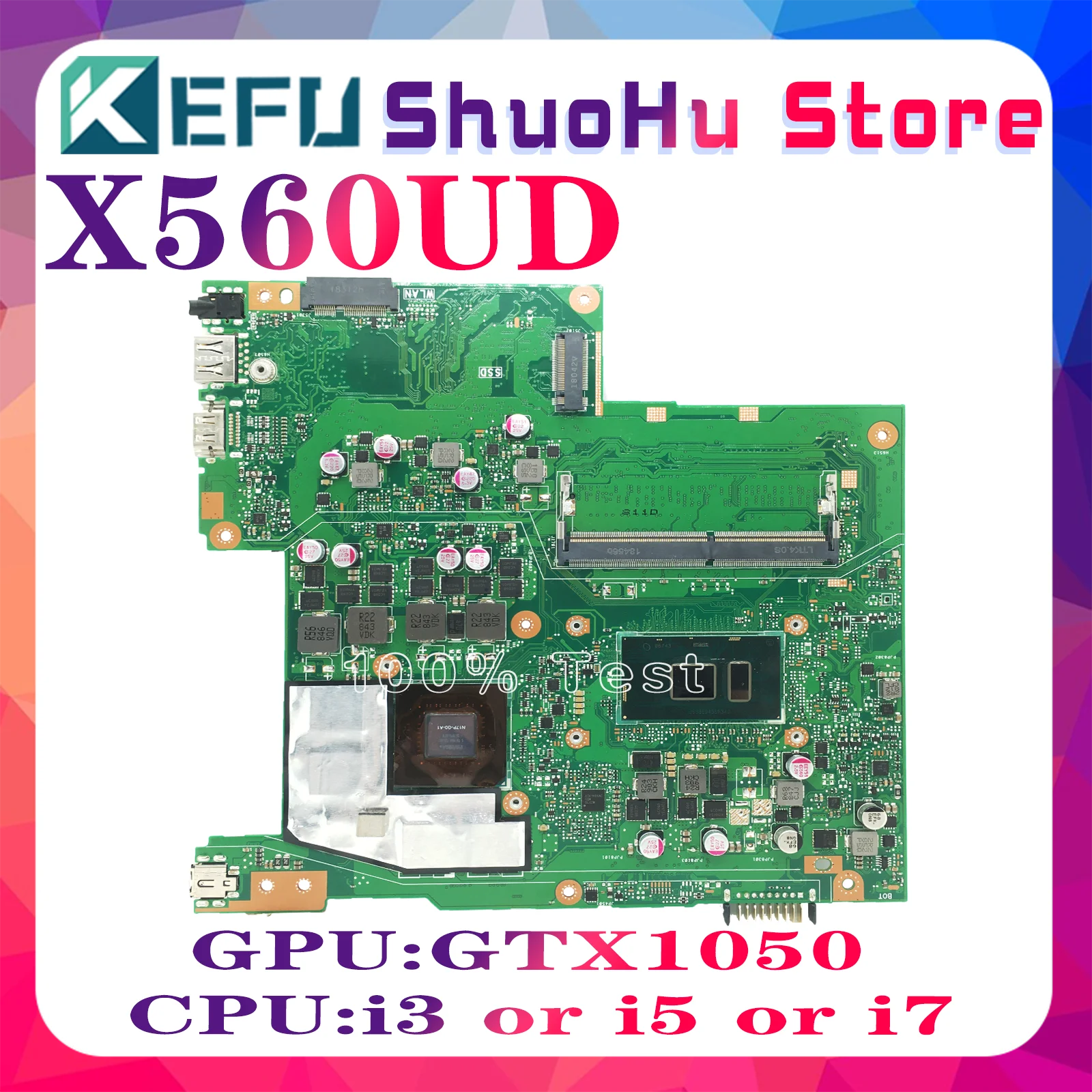 

KEFU Mainboard For ASUS X560UD X560U F560UD A560UD K560UD Laptop Motherboard I5-8250U I7-8550U I5-7200U I7-7500U GTX1050/V2G