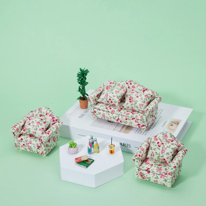 

1PC Doll house mini furniture decoration European sofa model